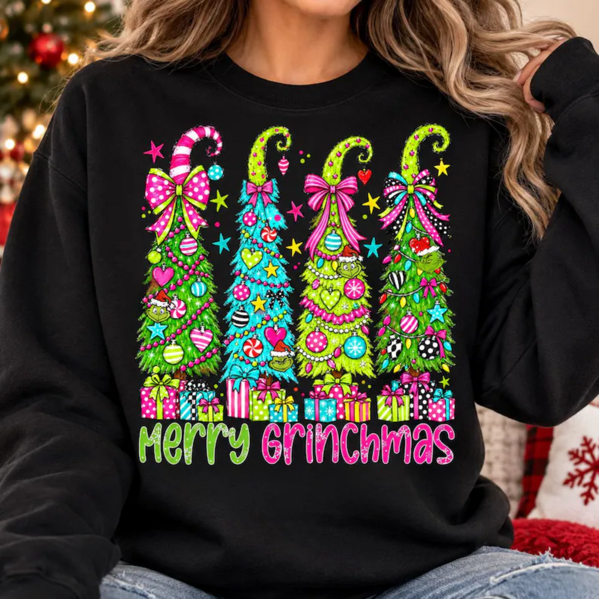 RTS MERRY GRINCHMAS TREES DTF DIRECT TO FILM transfers ADULT 10.5X11.5