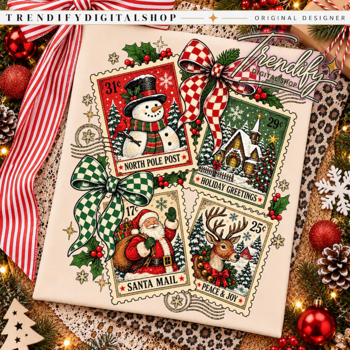 RTS STAMPS CHRISTMAS DTF DIRECT TO FILM transfers ADULT 10.5X11.5