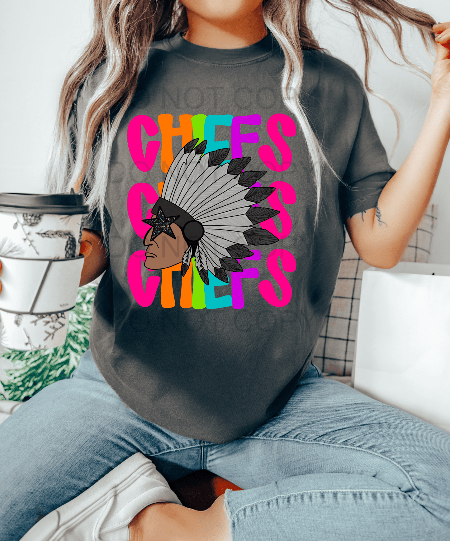 CHIEFS stars multi color DTF size ADULT DTF TRANSFER PRINT TO ORDER - Do it yourself Transfers