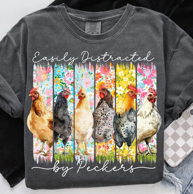 RTS EASILY DISTRACTED BY PECKERS DTF DIRECT TO FILM transfers ADULT 10X11.5 - Do it yourself Transfers