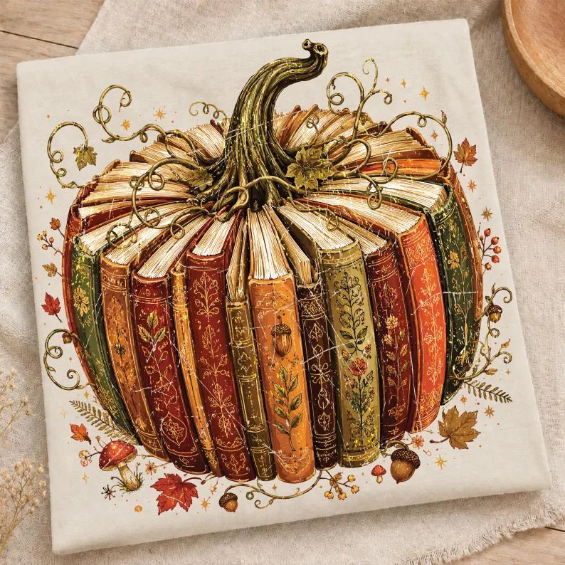 RTS FALL BOOKS PUMPKIN DTF DIRECT TO FILM transfers ADULT 10X11.5 - Do it yourself Transfers