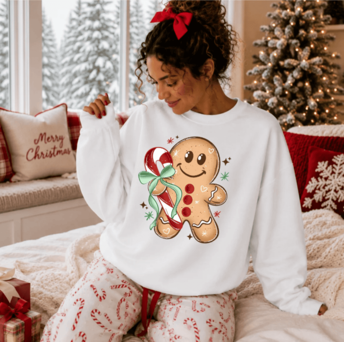 RTS GINGERBREAD CANDY CANE CHRISTMAS DTF DIRECT TO FILM transfers ADULT 10.5X11.5 - Do it yourself Transfers