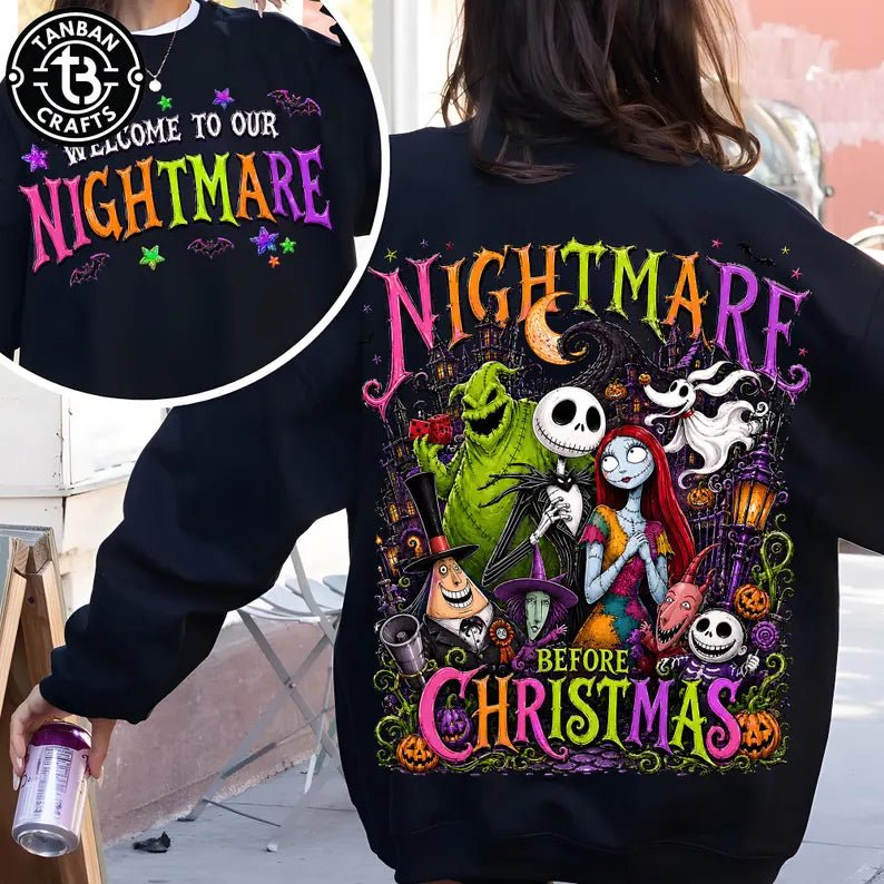 RTS NIGHTMARE CHRISTMAS FRONT BACK DTF DIRECT TO FILM transfers ADULT 10X11.5 FRONT BACK - Do it yourself Transfers