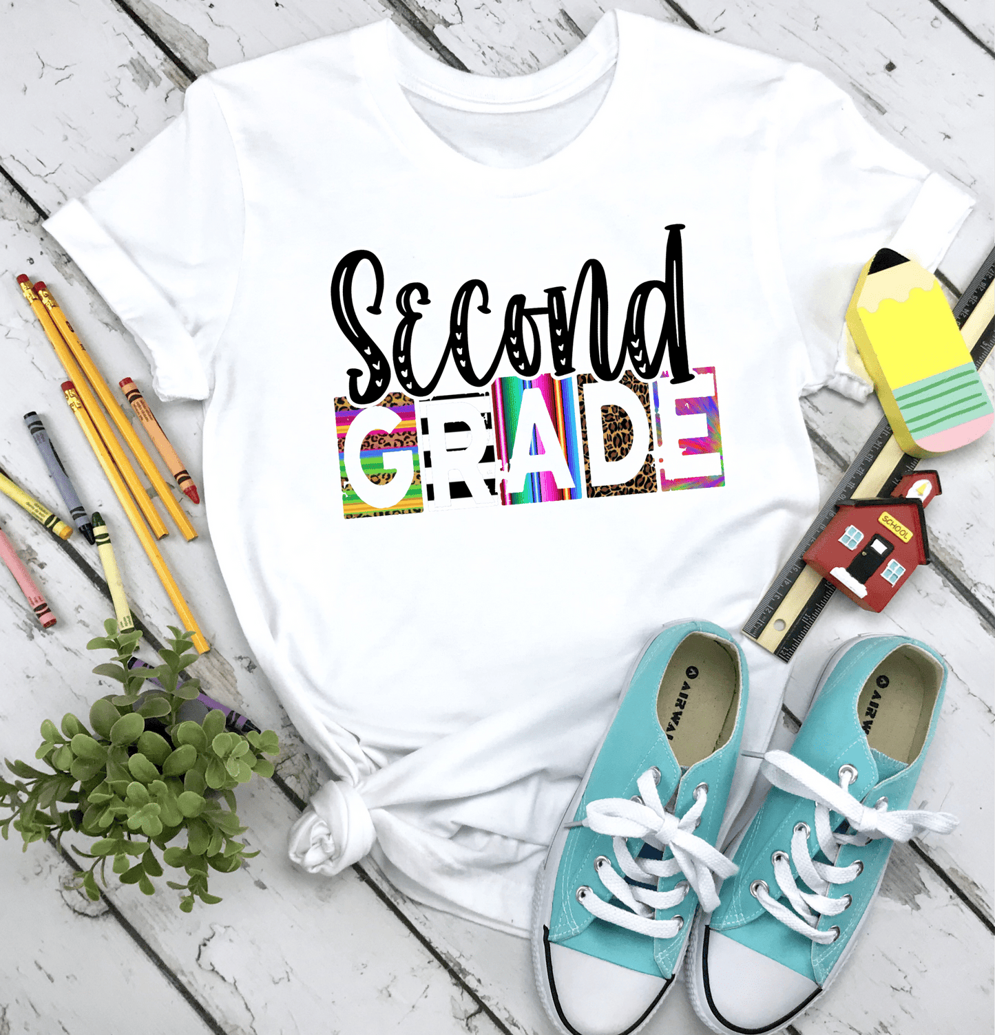 Second grade school leopard serape tie dye DTF TRANSFERSPRINT TO ORDER - Do it yourself Transfers