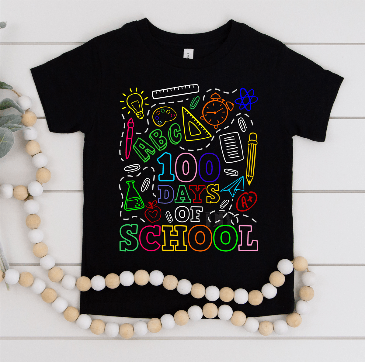 100 days of school pencil apple colorful size KIDS .5 DTF TRANSFERPRINT TO ORDER - Do it yourself Transfers