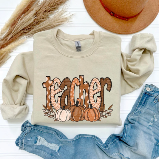 Fall Teacher Pumpkins DTF TRANSFER PRINT TO ORDER 676