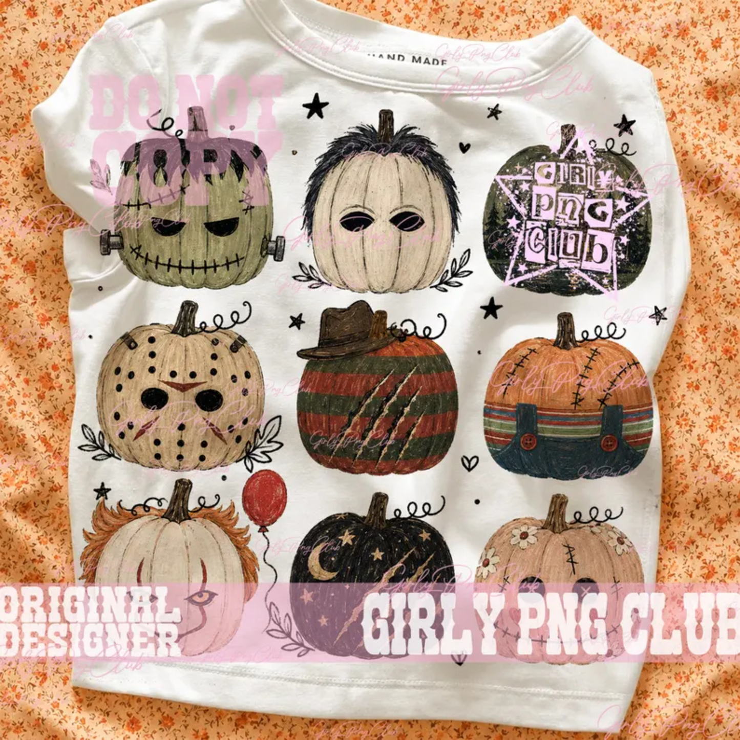 RTS HALLOWEEN PUMPKINS GANG DTF DIRECT TO FILM transfers ADULT 10X11.5