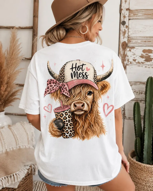RTS HOT MESS COWGIRL CUP DTF DIRECT TO FILM transfers ADULT 10X11.5