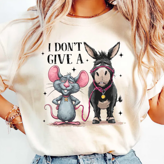 RTS I DON'T GIVE A RATS DONKEY DTF DIRECT TO FILM transfers ADULT 10X11.5