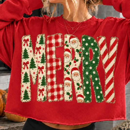 RTS MERRY CHRISTMAS SANTA POLKA DOTS STRIPE DTF DIRECT TO FILM transfers ADULT 10.5X11.5