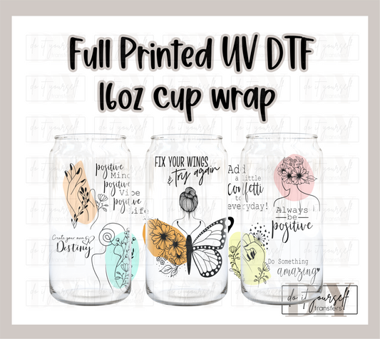RTS Positive Mot UV DTF 16 oz Libbey cup wrap