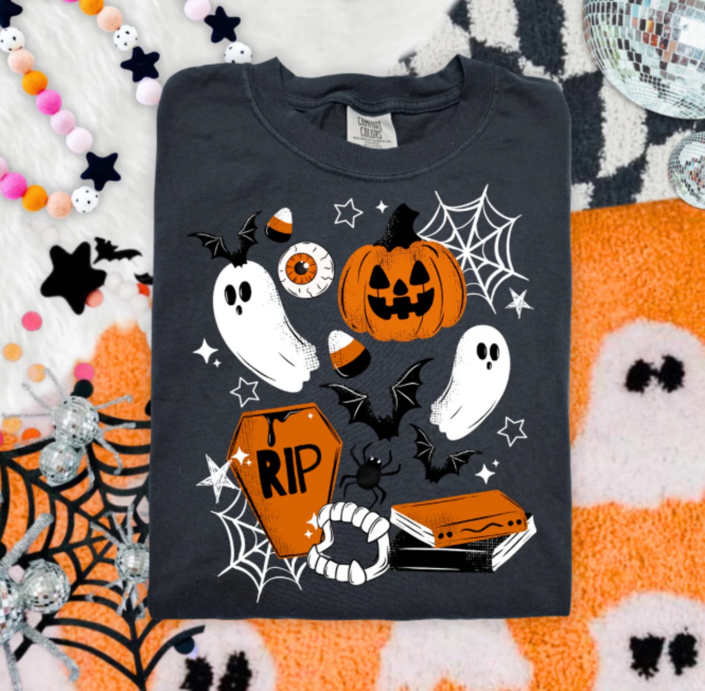 RTS RIP HALLOWEEN GHOST PUMPKIN DTF DIRECT TO FILM transfers ADULT 10X11.5
