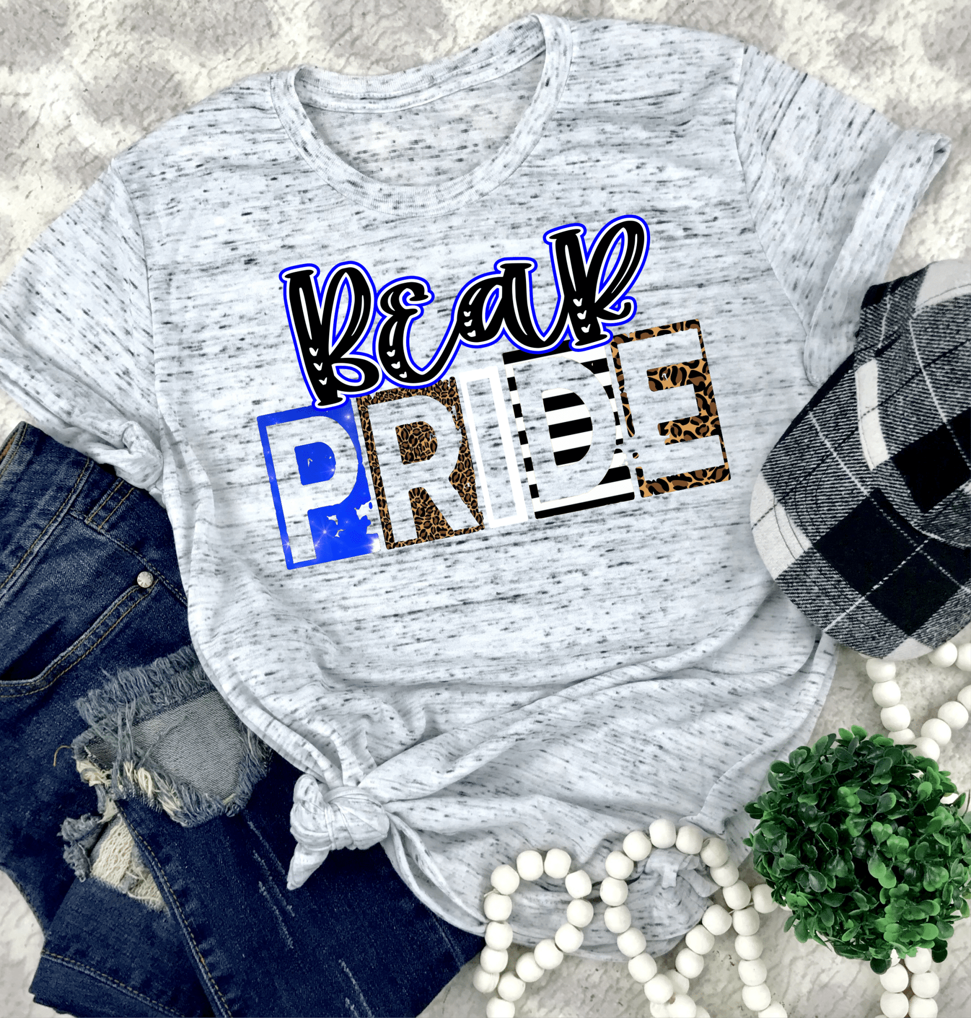 Bear Pride Royal blue black team Sports DTF TRANSFERSPRINT TO ORDER - Do it yourself Transfers