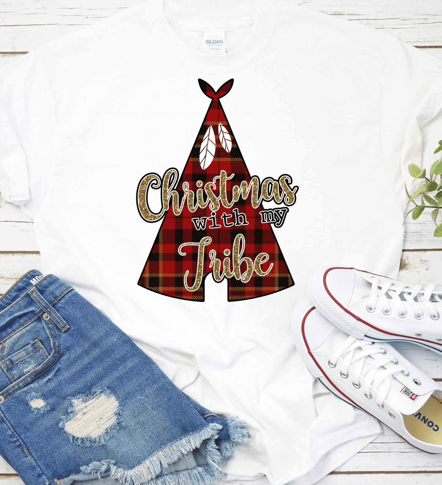 Christmas with my tribe png Digital Download Instand Download - Do it yourself Transfers