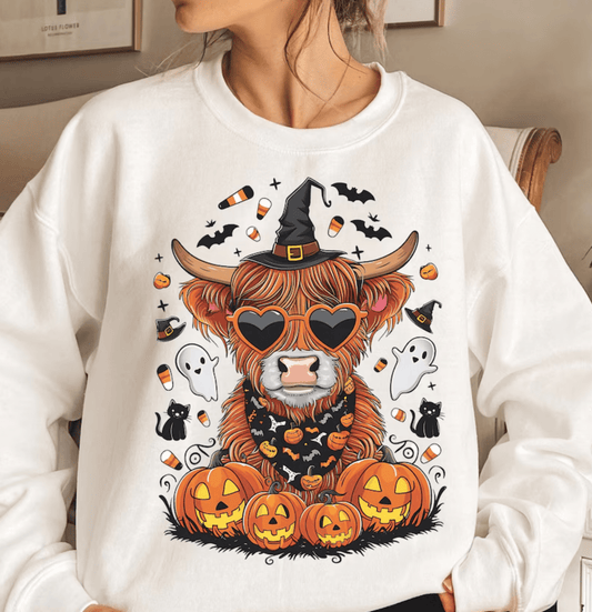 COW ghost pumpins Halloween heart glasses DTF TRANSFERS PRINT TO ORDER - Do it yourself Transfers