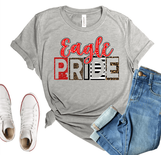 Eagle pride red black team sports DTF TRANSFERSPRINT TO ORDER - Do it yourself Transfers