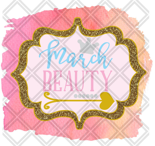 MARCH BEAUTY MONTH png Digital Download Instand Download - Do it yourself Transfers