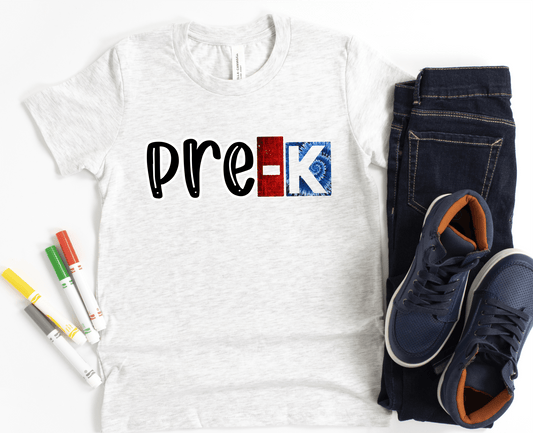 Pre K BOY Pre - K color school grade DTF TRANSFERSPRINT TO ORDER - Do it yourself Transfers