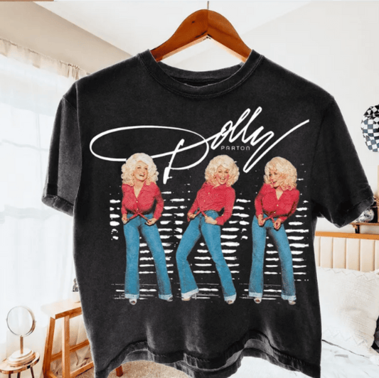 RTS DOLLY STRIPES RED SHIRT DTF DIRECT TO FILM transfers ADULT 10.5X11.5 - Do it yourself Transfers