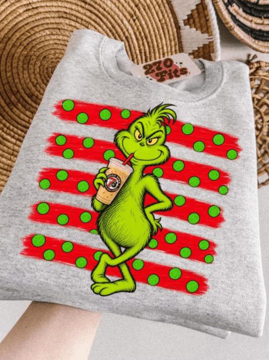 RTS GREEN MAN 7 BREW COFFEE CHRISTMAS DTF DIRECT TO FILM transfers ADULT 10.5X11.5 - Do it yourself Transfers