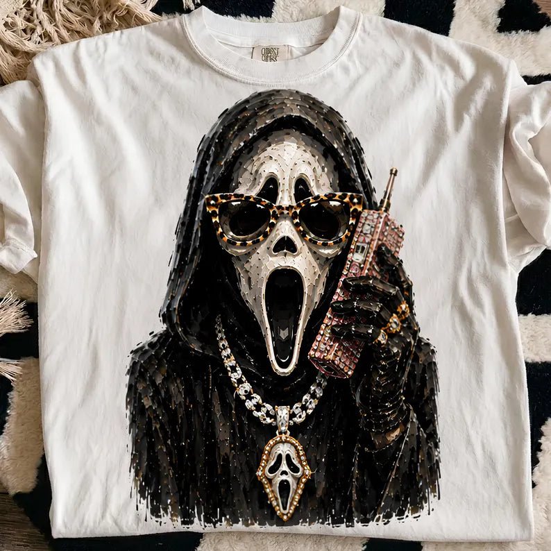 RTS Halloween Ghostface Slasher Character DTF DIRECT TO FILM transfers ADULT 10X11.5 - Do it yourself Transfers