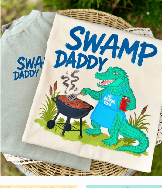 RTS SWAMP DADDY ALLIGATOR DTF DIRECT TO FILM transfers ADULT 10X11.5 - Do it yourself Transfers