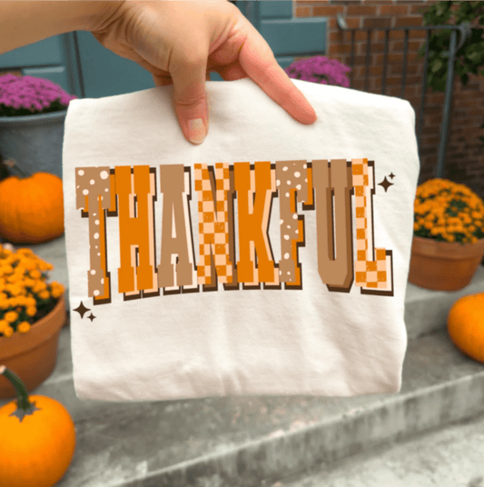RTS THANKFUL ORANGE BROWN DTF DIRECT TO FILM transfers ADULT 10.5X11.5 - Do it yourself Transfers