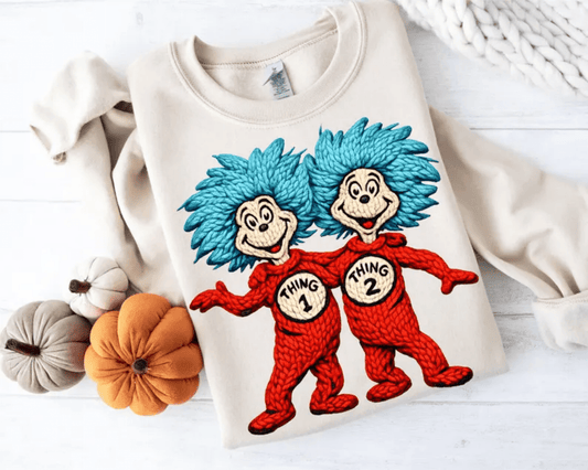 RTS THING 1 THING 2 SUESS DTF DIRECT TO FILM transfers ADULT 10X11.5 - Do it yourself Transfers