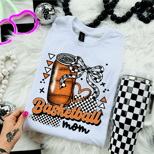 TRANSFER TUESDAY BASKETBALL MOM ORANGE CAN BOW CHECKER DTF DIRECT TO FILM transfers size ADULT 10X12 - Do it yourself Transfers