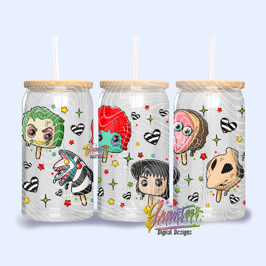 TRANSFER TUESDAY BETTLE JUICE Lets turn on the juice CUP WRAP 16OZ UV DTF - Do it yourself Transfers