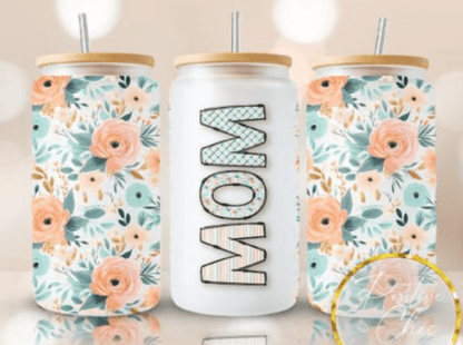 TRANSFER TUESDAY MOM PLASTEL FLOWERS CUP WRAP UV DTF 16OZ - Do it yourself Transfers