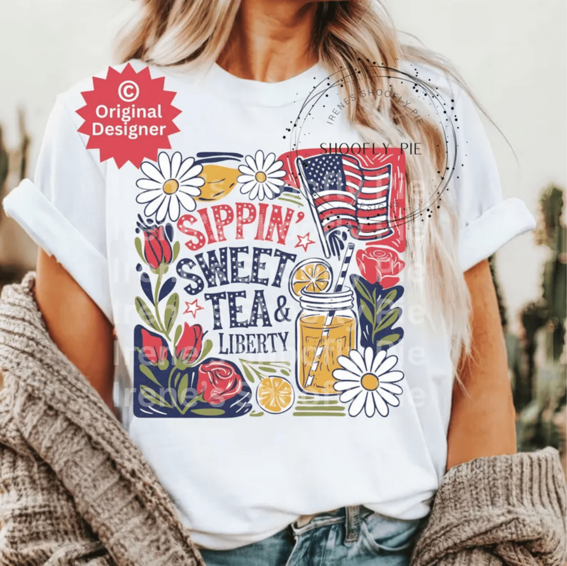 TRANSFER TUESDAY SIPPIN SWEET TEA AND LIBERTY DTF DIRECT TO FILM transfers ADULT 10X12 - Do it yourself Transfers